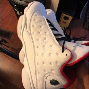 White and red Jordans size 13